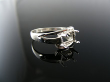 4869  RING SETTING STERLING SILVER, SIZE 9.25, 7X5 MM EMERALD STONE