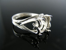 3168  STERLING SILVER RING SETTING, 10X8 MM OVAL FACETED GEMSTONE, SIZE 7.5