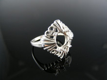 4990  RING SETTING STERLING SILVER, SIZE 8.75, 10X8 MM OVAL STONE