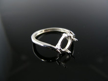 5396  RING SETTING STERLING SILVER, SIZE 5, 7X5 MM CAB STONE