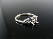 5449 RING SETTING STERLING SILVER, SIZE 7.5, 7X5 MM OVAL STONE