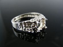 3736  STERLING SILVER RING SETTING, 7 MM ROUND FACETED GEMSTONE, SIZE 9