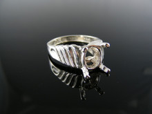 4550  RING SETTING STERLING SILVER, SIZE 5.25, 11X9 MM OVAL STONE
