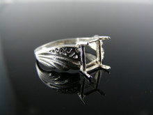 5478 RING SETTING STERLING SILVER, SIZE 7.5, 9X7 MM EMERALD STONE