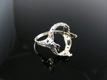 5400  STERLING SILVER RING SETTING, 18X13 MM EMERALD CUT CABOCHON GEMSTONE, SIZE 7