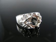 4671  RING SETTING STERLING SILVER, SIZE 8.75, 9X7 MM OVAL STONE