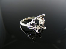 5407  STERLING SILVER RING SETTING, 12X10 MM EMERALD CUT GEMSTONE, SIZE 5.5