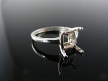 5451 RING SETTING STERLING SILVER, SIZE 7.25, 9X7 MM EMERALD STONE