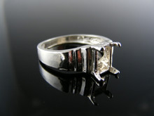 5307  RING SETTING STERLING SILVER, SIZE 8.25, 8X6MM EMERALD STONE