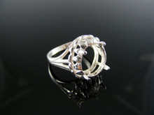 5401  RING SETTING STERLING SILVER, SIZE 5.25, 11X9 MM OVAL STONE