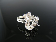 5411  RING SETTING STERLING SILVER, SIZE 7.5, 11X9 MM OVAL STONE