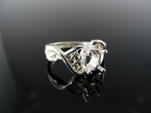 2775 RING SETTING STERLING SILVER, SIZE 5.5, 7X5 MM OVAL STONE