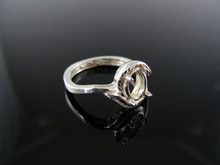 4248  RING SETTING STERLING SILVER, SIZE 5.25, 7X5 MM OVAL STONE