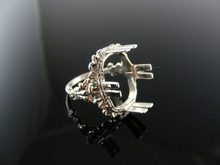 5494 RING SETTING STERLING SILVER, SIZE 7.5, 16X12 MM EMERALD CAB STONE