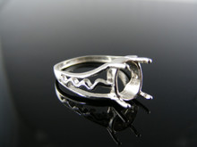 5461 RING SETTING STERLING SILVER, SIZE 7.75, 9X7 MM OVAL STONE