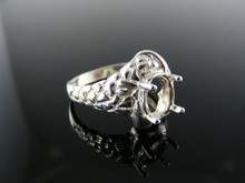 5634 RING SETTING STERLING SILVER, SIZE 7.5, 8X6 MM OVAL