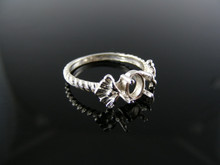 4928  RING SETTING STERLING SILVER, SIZE 5.5, 6X4 MM OVAL FACETED STONE