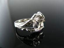 5658 RING SETTING STERLING SILVER, SIZE 8, 8X6 MM OVAL STONE