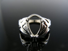 5639 RING SETTING STERLING SILVER, SIZE 6.5, 11X7 MM PEAR STONE
