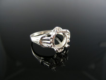 5485 RING SETTING STERLING SILVER, SIZE 7.25, 10X8 MM OVAL CAB STONE