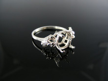 5471 STERLING SILVER RING SETTING, 11X9 MM OVAL FACETED GEMSTONE, SIZE 10