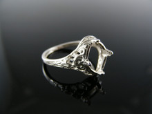 5495 STERLING SILVER FILIGREE RING SETTING, 8X6 MM OVAL FACETED GEMSTONE, SIZE 5.25