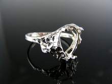 5644 RING SETTING STERLING SILVER, SIZE 7.5, 10X8 MM PEAR STONE