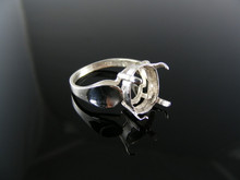 5447 RING SETTING STERLING SILVER, SIZE 8.25, 12X10 MM OVAL STONE