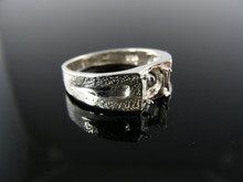 5649 STERLING SILVER RING SETTING, 7X5 MM OVAL FACETED GEMSTONE, SIZE 8