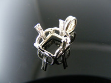 P36 STERLING SILVER PENDANT SETTING, 10X10 MM SQUARE GEMSTONE