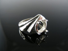 5650 RING SETTING STERLING SILVER, SIZE 7.25, 9X7 MM OVAL STONE