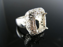 5510 RING SETTING STERLING SILVER, SIZE 7.5, 12X10 MM EMERALD