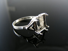 5655 RING SETTING STERLING SILVER, SIZE 6.5, 8X8 MM SQUARE STONE