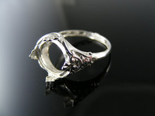 5504 RING SETTING STERLING SILVER, SIZE 7, 9.5 MM ROUND CAB