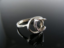 5673 RING SETTING STERLING SILVER, SIZE 6.75, 8X6 MM OVAL CAB STONE