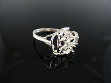 5660 RING SETTING STERLING SILVER, SIZE 6.25, 4-5X3 MM OVAL STONES