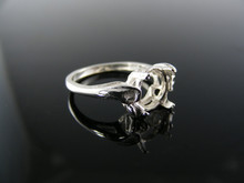 5637 RING SETTING STERLING SILVER, SIZE 5.75, 9X7 MM OVAL STONE