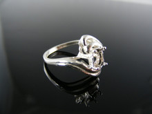 5678 RING SETTING STERLING SILVER, SIZE 7, 6X4 MM OVAL STONE