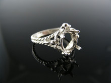 5656 RING SETTING STERLING SILVER, SIZE 7.25, 9X7 MM OVAL STONE