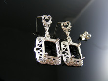 ERP6 EARRING SETTINGS STERLING SILVER, 10X8 MM EMERALD