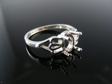 5642 RING SETTING STERLING SILVER, SIZE 7.75, 8X6 MM OVAL STONE