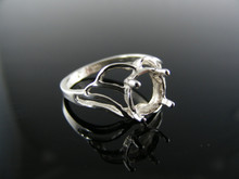 5661 RING SETTING STERLING SILVER, SIZE 8.75, 9X7 MM OVAL STONE