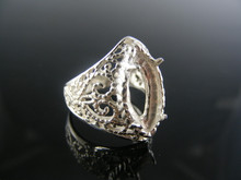5647 STERLING SILVER RING SETTING, 14X7 MM MARQUISE GEMSTONE, SIZE 5.5