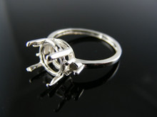 5662 RING SETTING STERLING SILVER, SIZE 6.5, 1-9 MM & 2-3 MM ROUND STONES