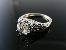 5541  RING SETTING STERLING SILVER, SIZE 5.5, 5.5  MM ROUND STONE