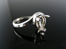 5672 RING SETTING STERLING SILVER, SIZE 6.25, 9X6 MM PEAR STONE
