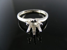 3641 RING SETTING STERLING SILVER, SIZE 7.25,  7 MM ROUND FACETED STONE