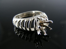 3547  RING SETTING STERLING SILVER, SIZE 5.25, 7.5 MM ROUND STONE