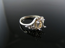 5677 RING SETTING STERLING SILVER, SIZE 5, 6X4 MM OVAL STONE