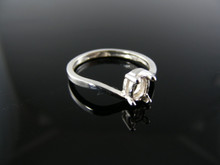 2770  RING SETTING STERLING SILVER, SIZE 5.5, 6x4 MM OVAL STONE
